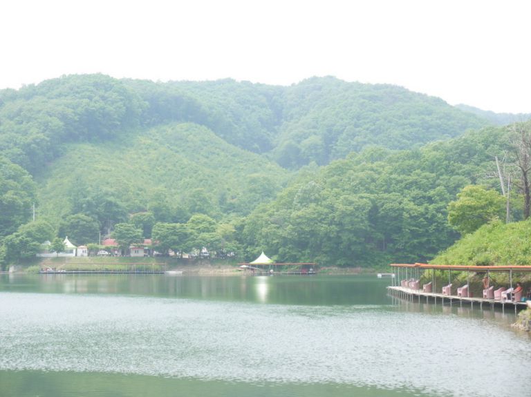 관리소 맞은편에서 바라본 백동지 전경